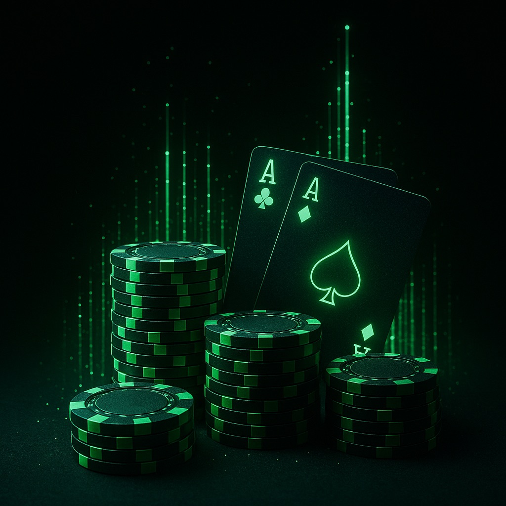Fichas de poker sobre a mesa do clube